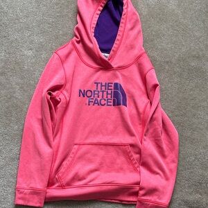 The North Face Vibrant Pink Hoodie with Purple Accents
